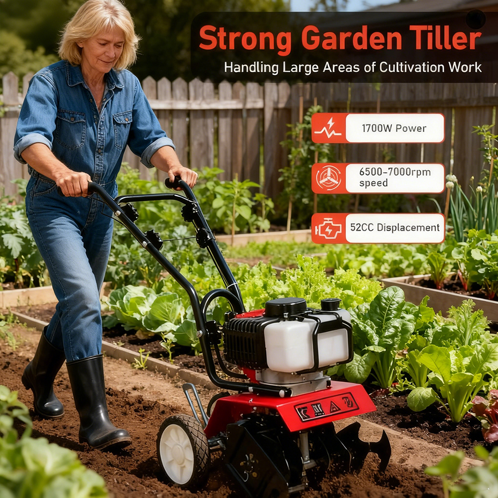 Garden Tiller Mini - Gas-powered Micro Cultivator Agricultural Garden Tools