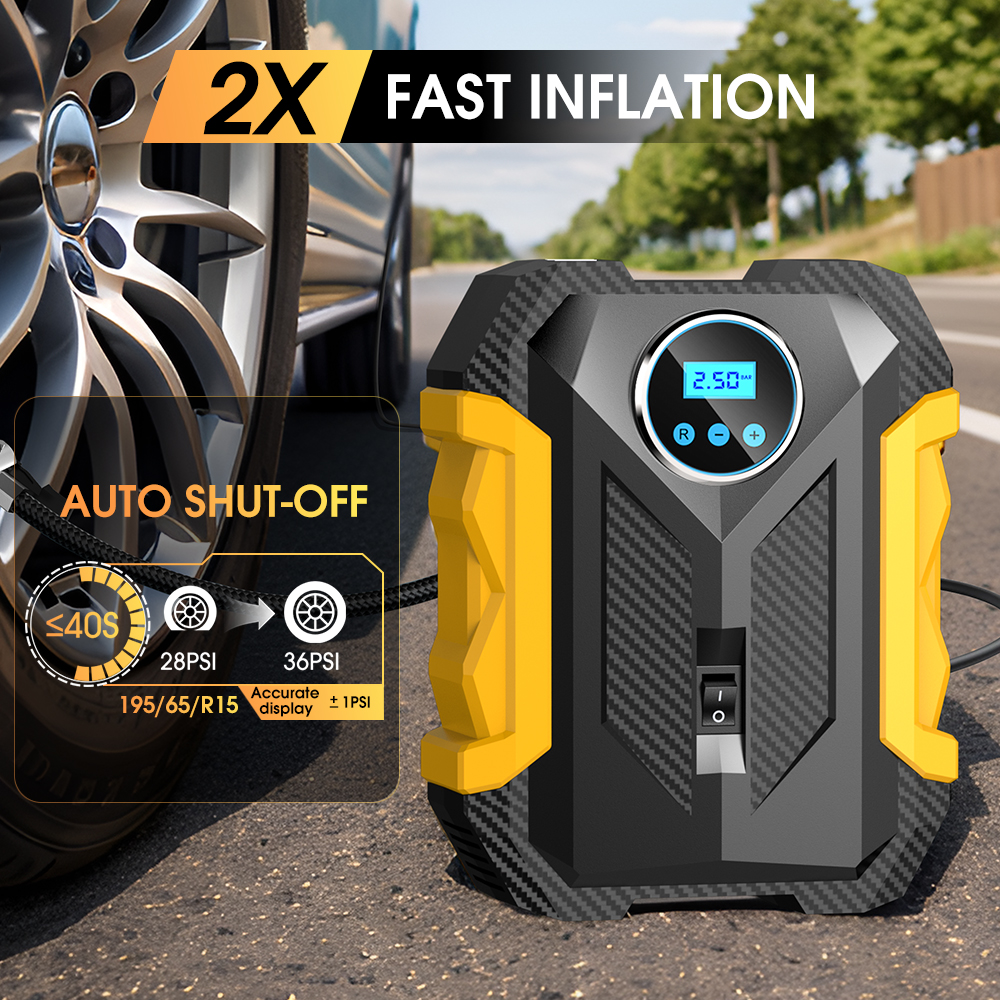 Air Compressor Portable - Carsun Multifunctional Inflation Pump Portable Tire