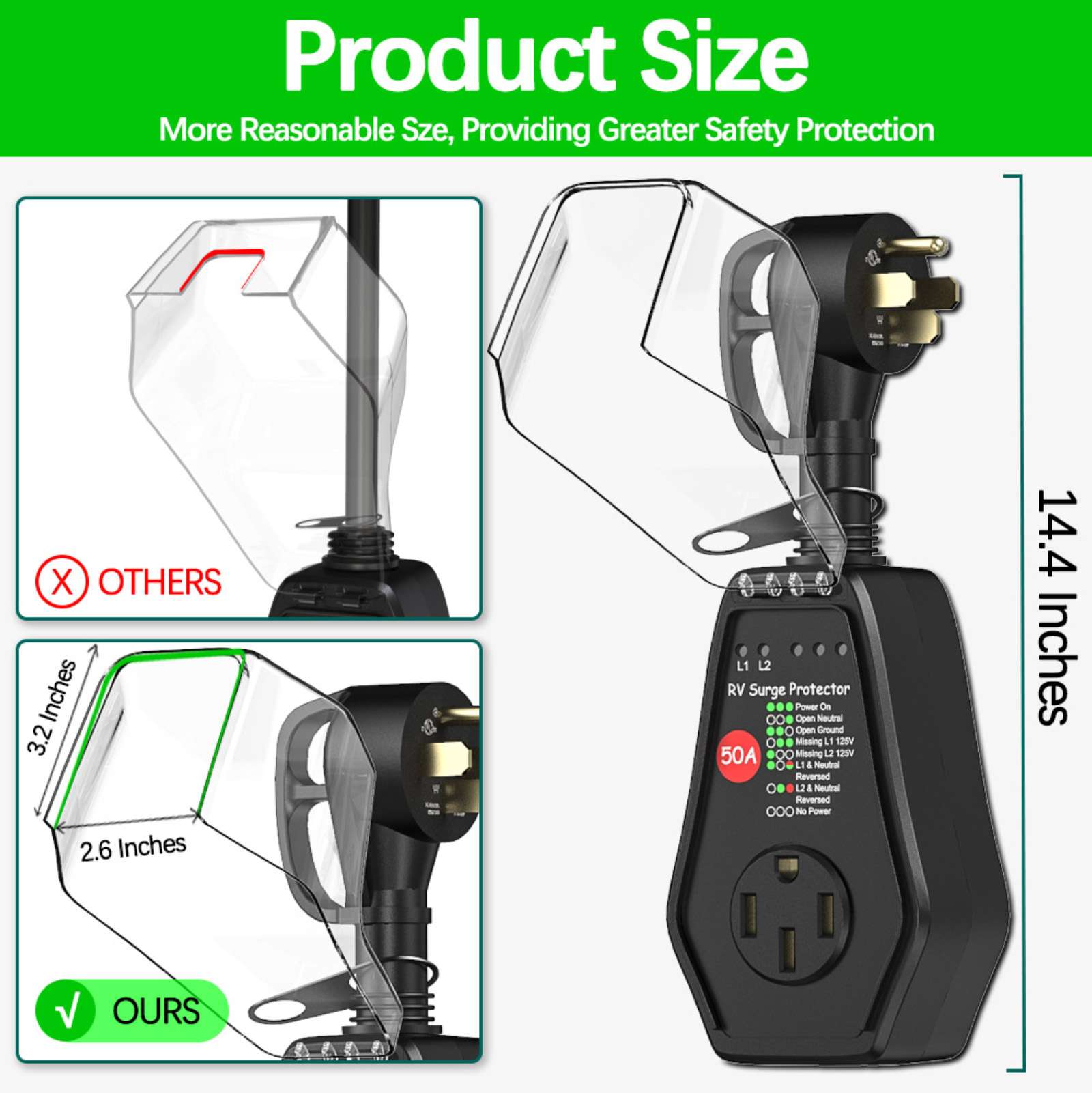 RV Surge Protector 50 Amp Powe - Outdoor Power Plug In review and price