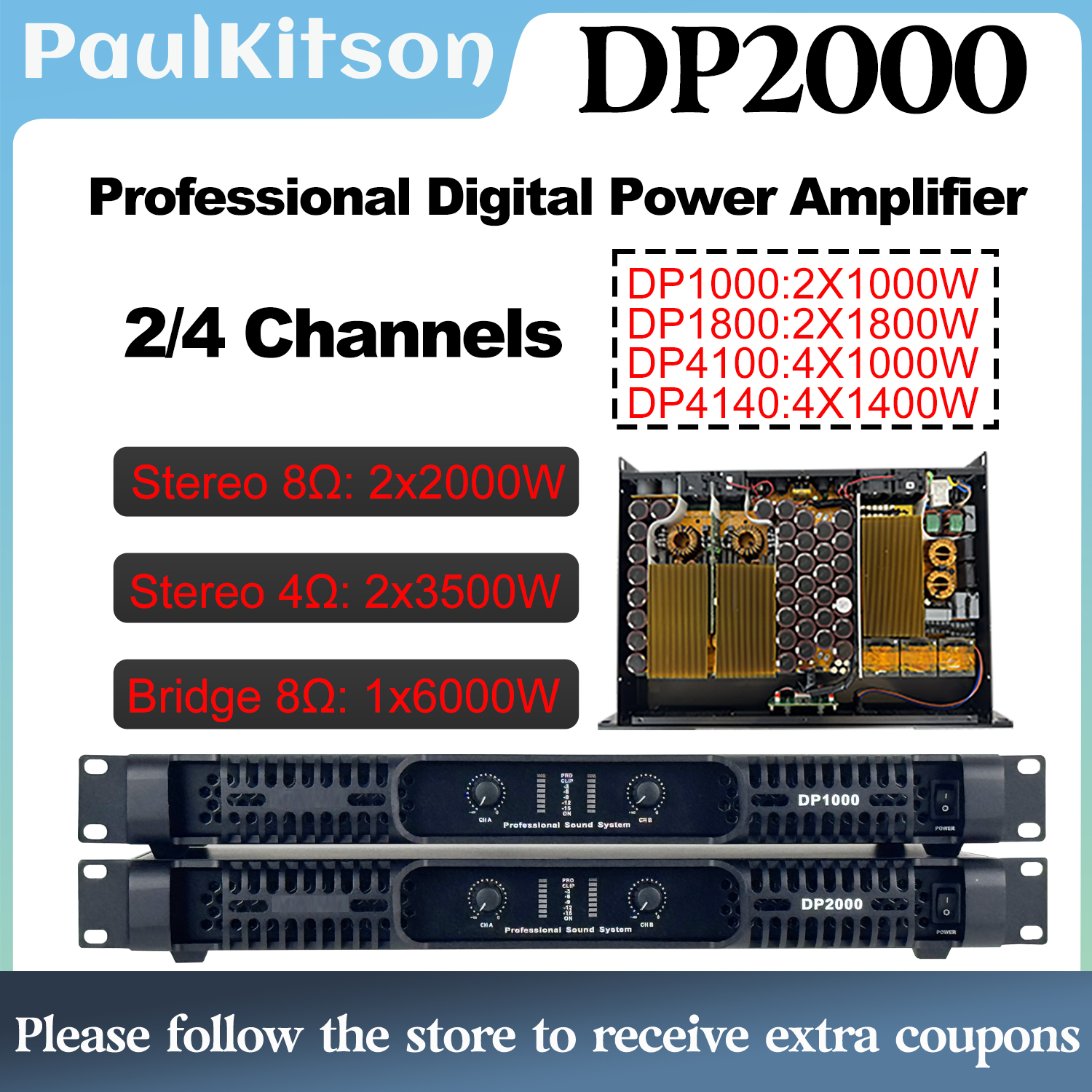 DP2000 2x2000W 8OHM Profession - Outdoor Power Amplifier review and price
