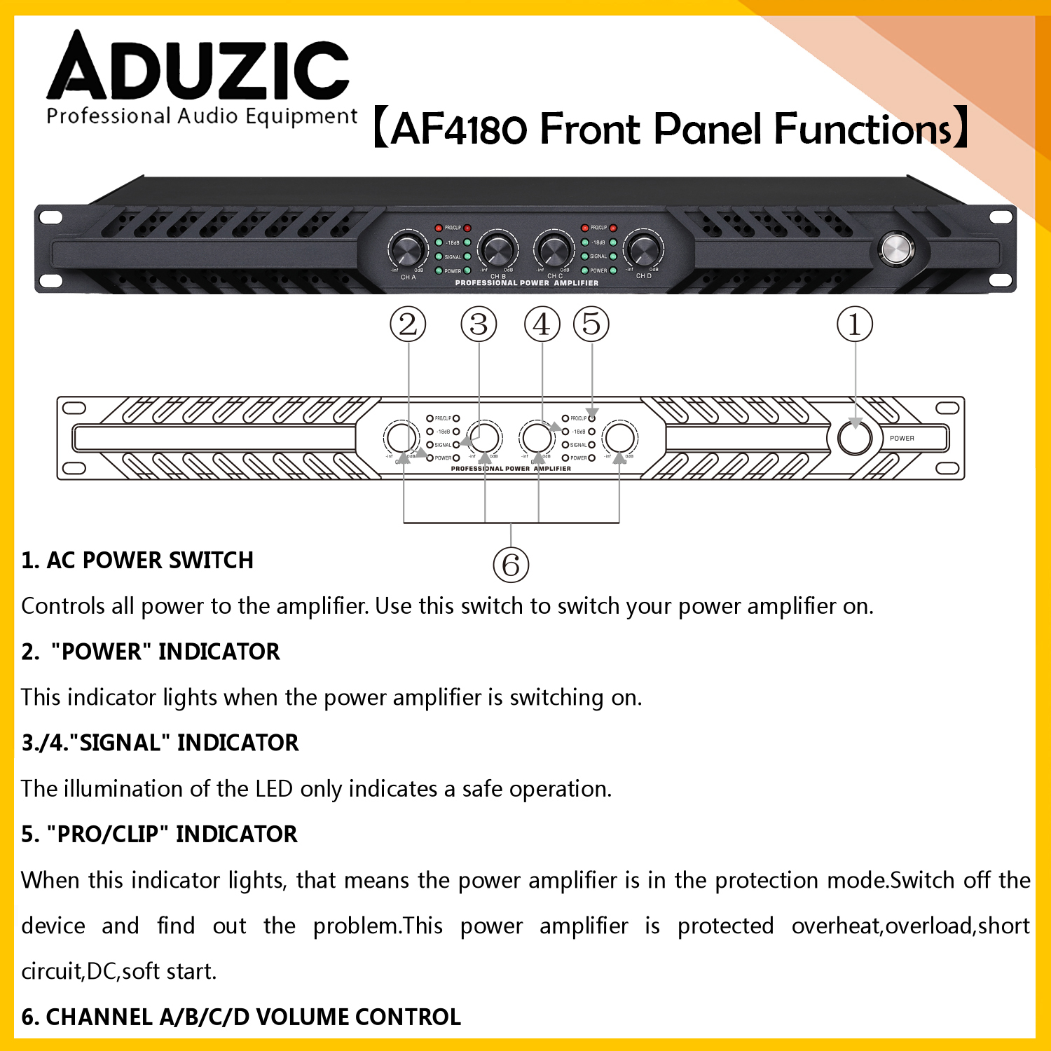 Aduzic AF4180 High Power 4 Cha - Outdoor Power Amplifier review and price