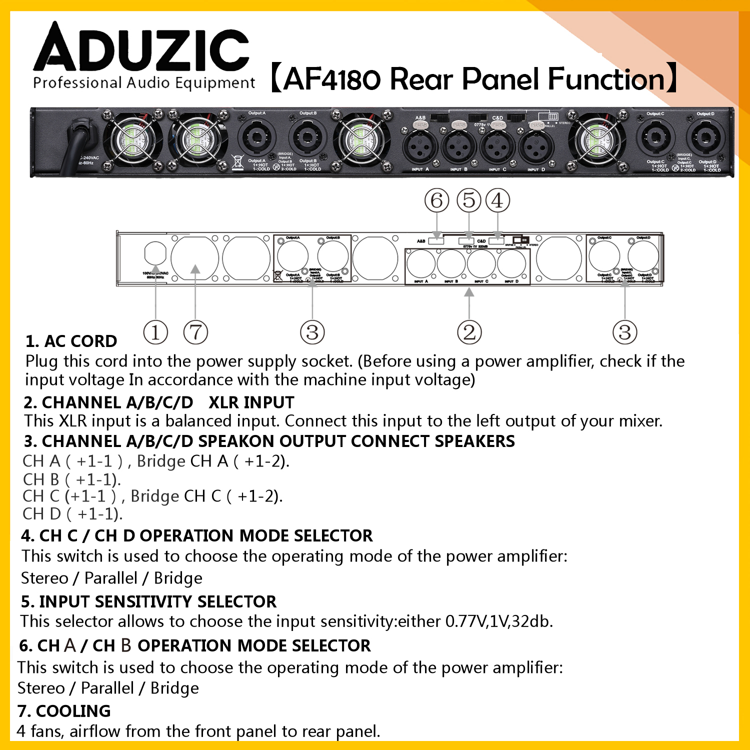 Aduzic AF4180 High Power 4 Cha - Outdoor Power Amplifier review and price