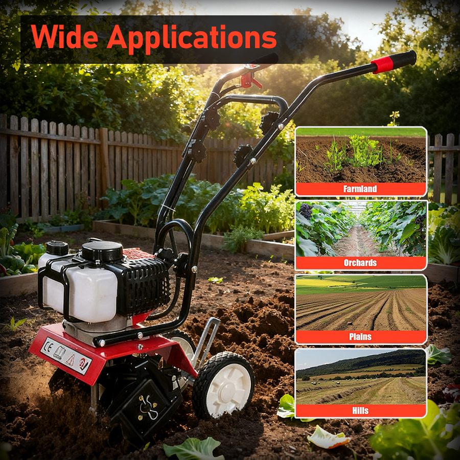 Gas-powered Micro Cultivator A - Garden Tiller Mini review and price