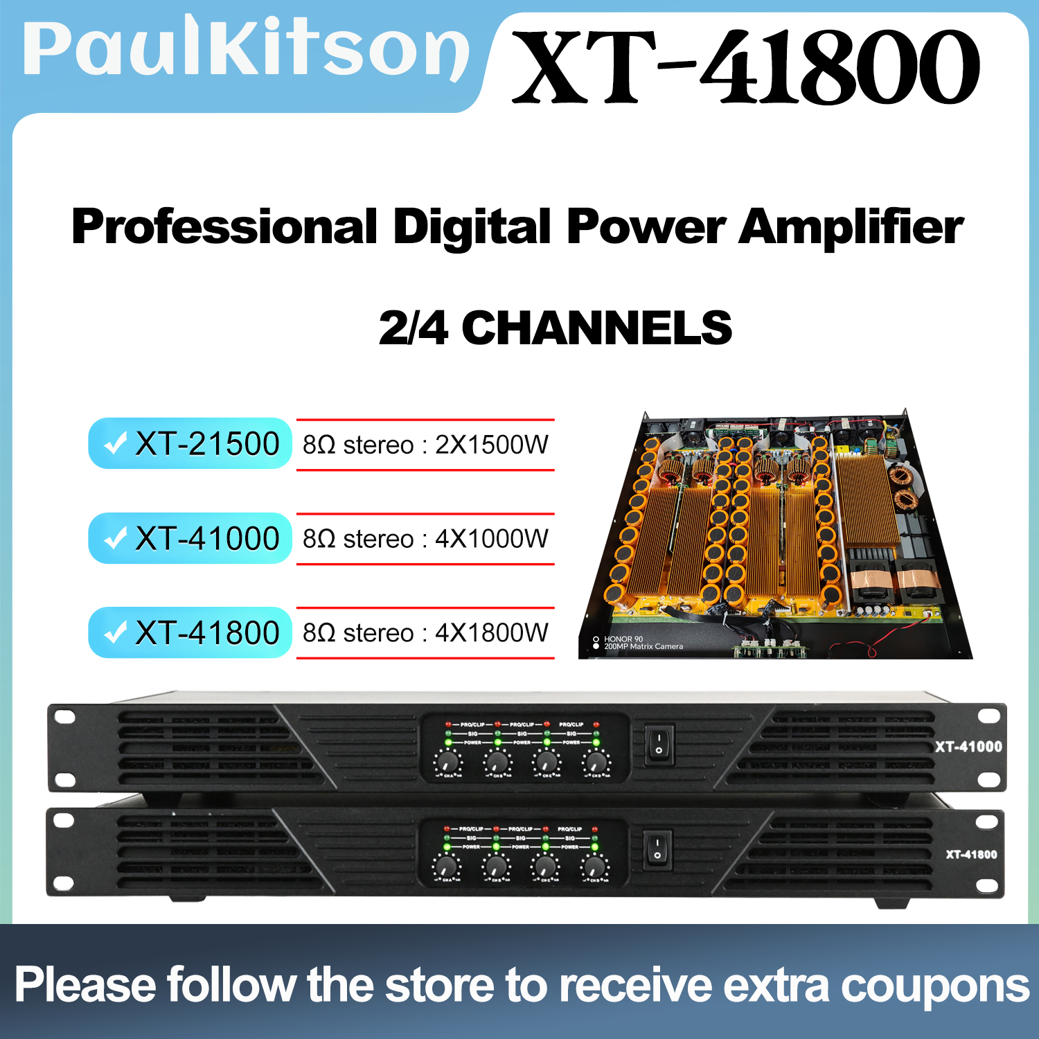 Paulkitson XT41800 4X1800W 8OH - Outdoor Power Amplifier review and price