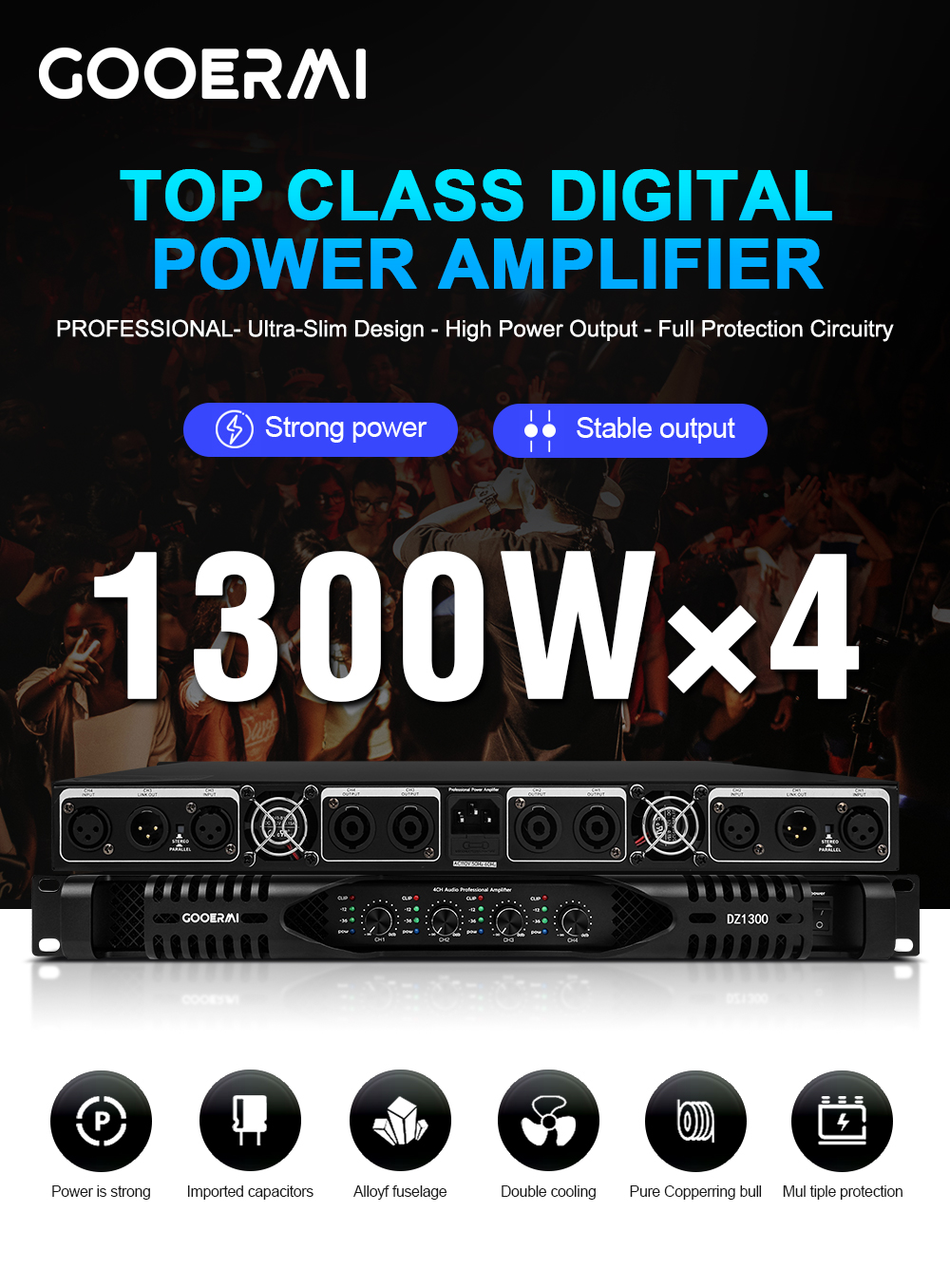 Gooermi DE2300 1U 4-Channel Di - Outdoor Power Amplifier review and price