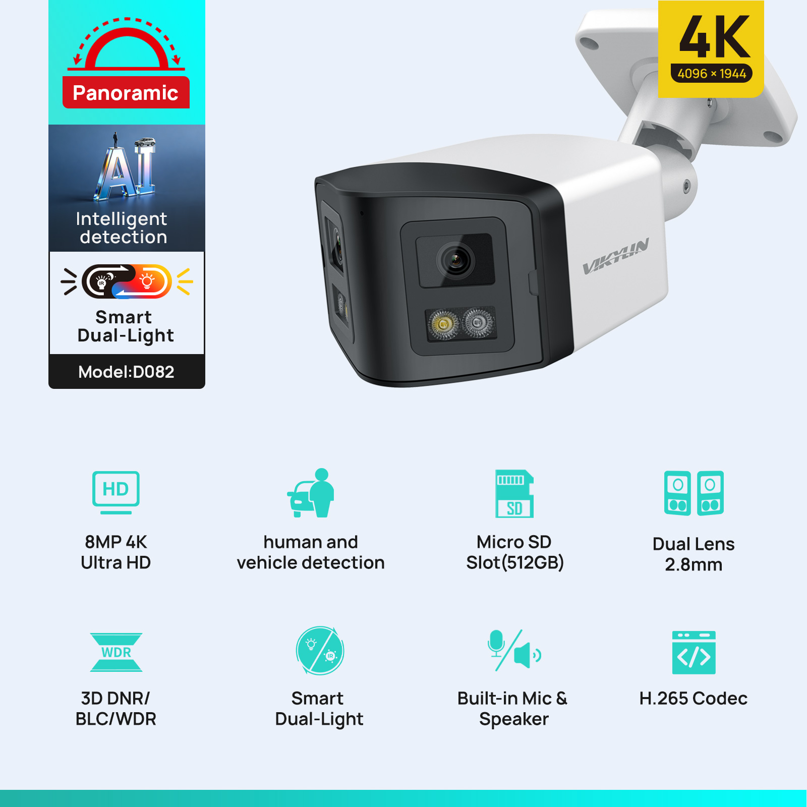 VIKYLIN 170° Panoramic 4K IP S - Outdoor Power G Motion review and price