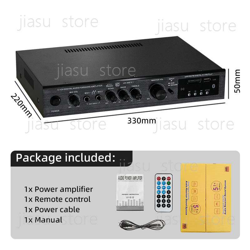 AV-369BT 5.1 Channel HiFi Ampl - Outdoor Power Amplifier review and price